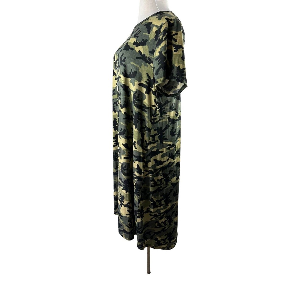 🦄 Lularoe Carly Dress Camouflage Camo Stretch Hi-Lo Short Sleeve Plus Size 3XL - Picture 7 of 8
